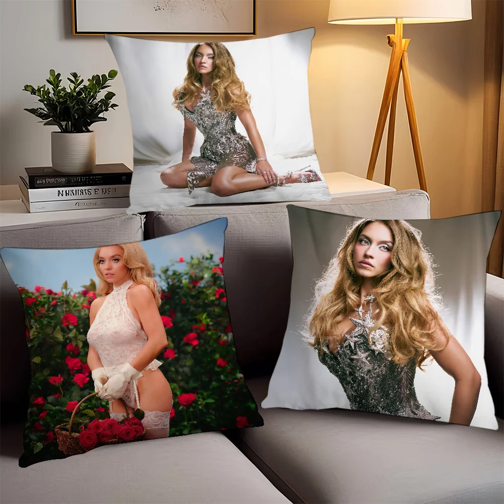 Sydney Sweeney Pillow Case Office Cushions Suitable For Sofa Car Bedroom Decorative Cushion Cover