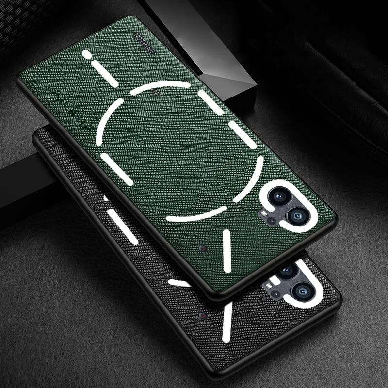 Case for Nothing Phone 1 funda Cross pattern Leather cover Luxury coque for Nothing Phone 2 case