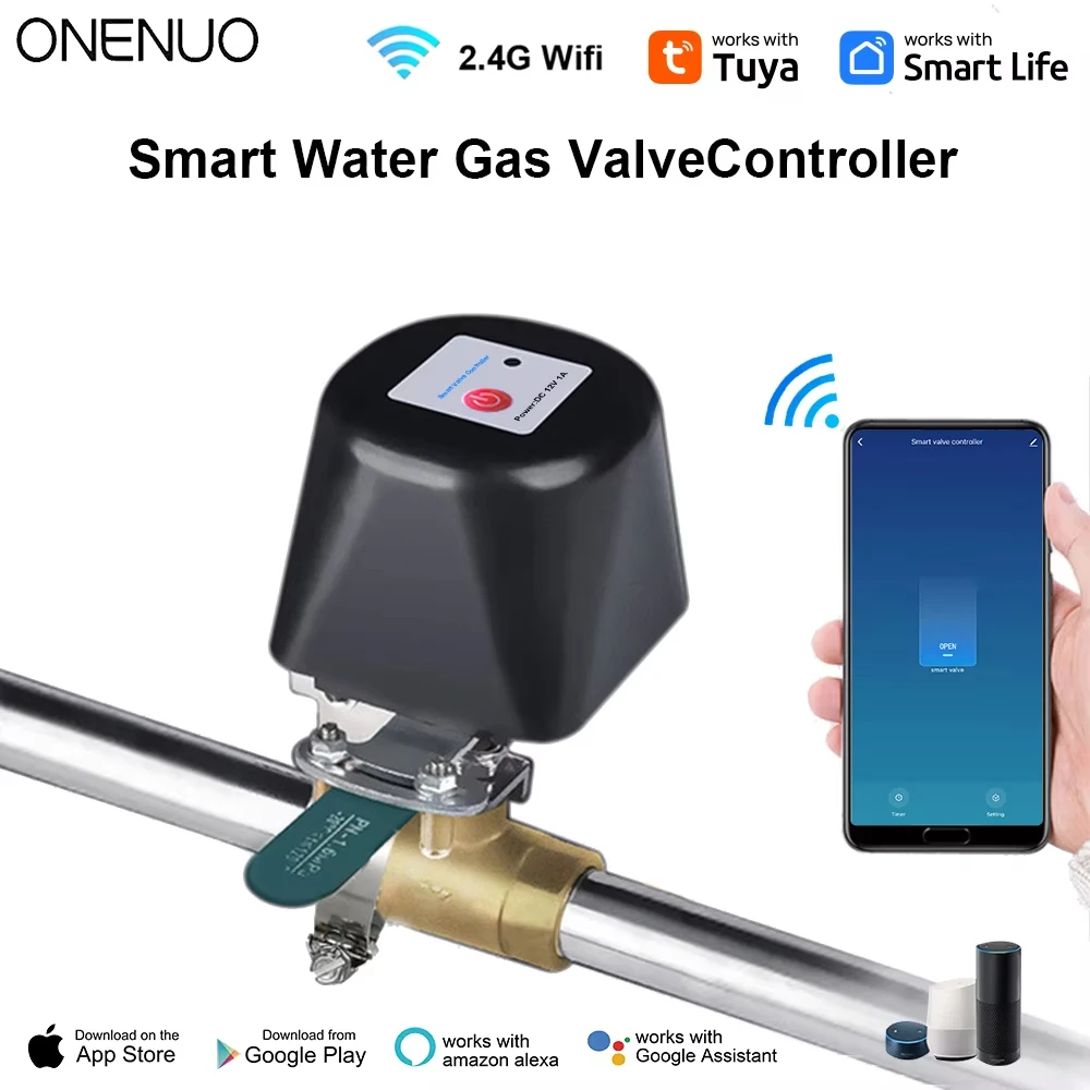Válvula de Gas inteligente con WiFi, controlador de Gas con cierre automático, funciona con Alexa, Tuya