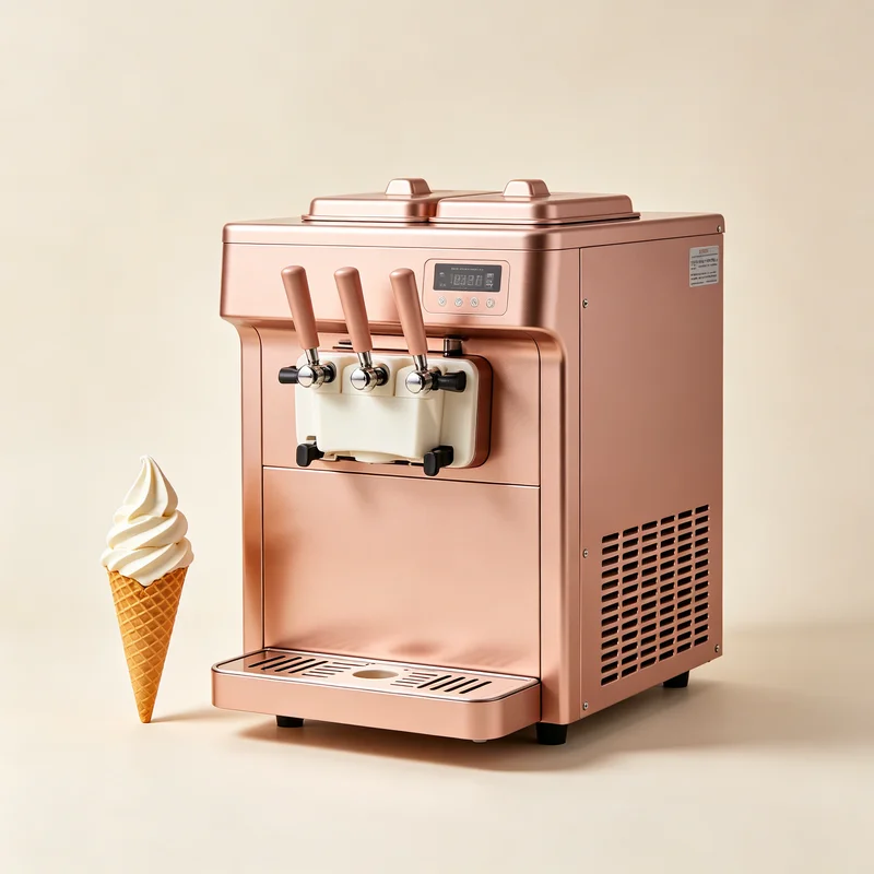 

Automatic Commercial Ice Cream Dispenser 1800W Soft Serve Machine 3 Flavor for Fast Food Shop