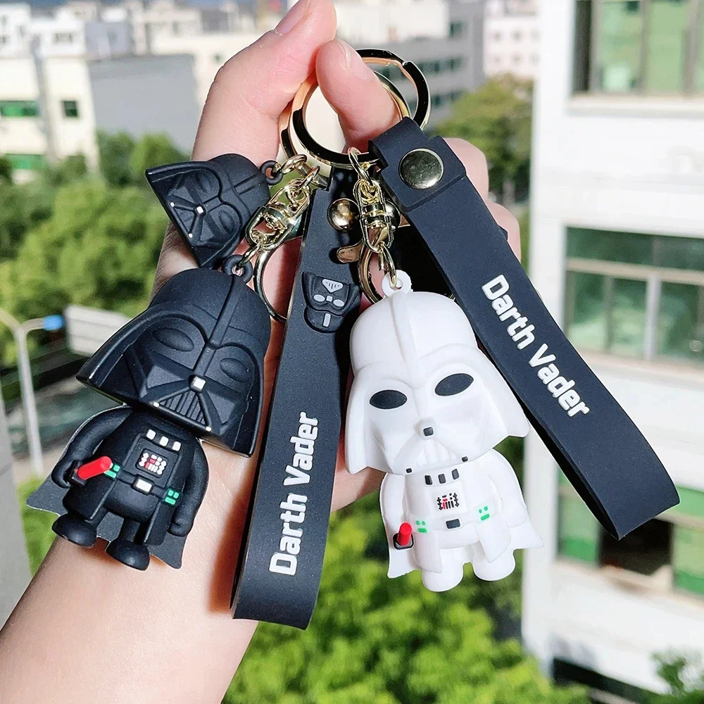 Disney Star War Keychains Darth Vader Pendant Car Key Chain Black White Cartoon Keyring Phone Bag Ornament Jewelry Gifts image 4