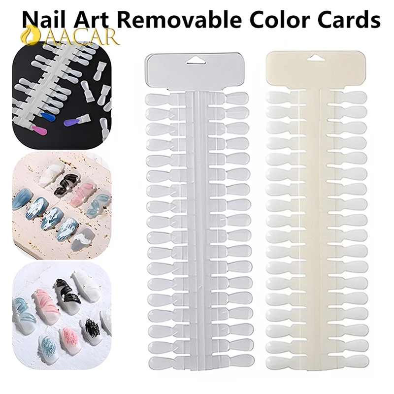 عرض فني للأظافر قابل للإزالة، بطاقة ألوان شفافة طبيعية، تصميم على شكل دمعة، رف أطراف أظافر صناعية لممارسة طلاء جل الأظافر 36P