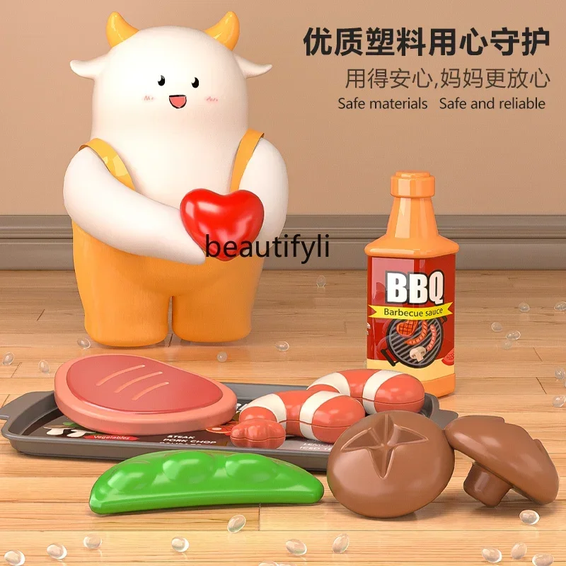 Jouets de barbecue pour enfants, Simulation de cuisine, gril pour bébé, 3 garçons et filles, 6 cadeaux d'anniversaire