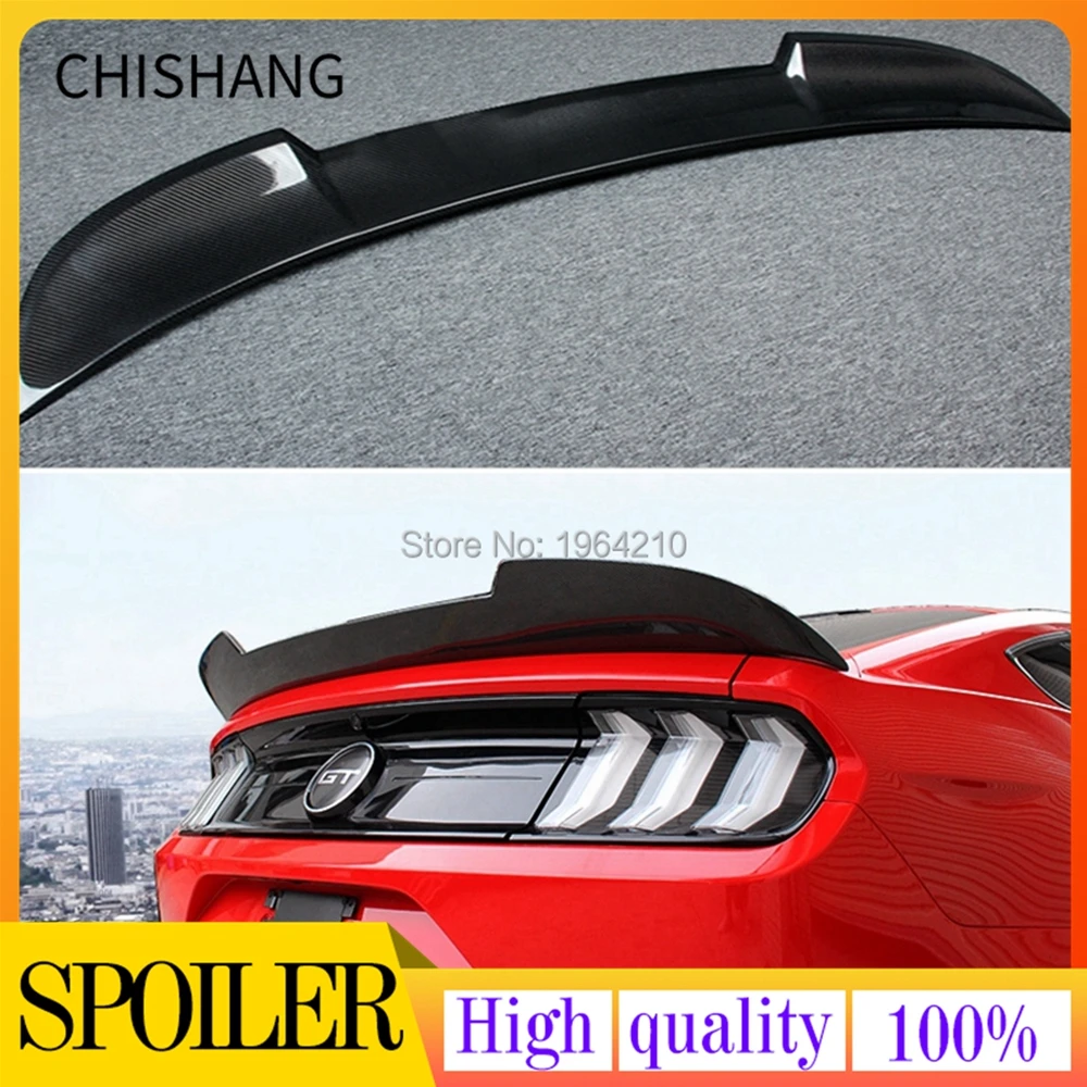 

For Ford Mustang 2015 2016 2017 2018 2019 Carbon Fiber Rear Roof Spoiler Tail Trunk Spoiler Wing Boot Lip Molding Car Styling