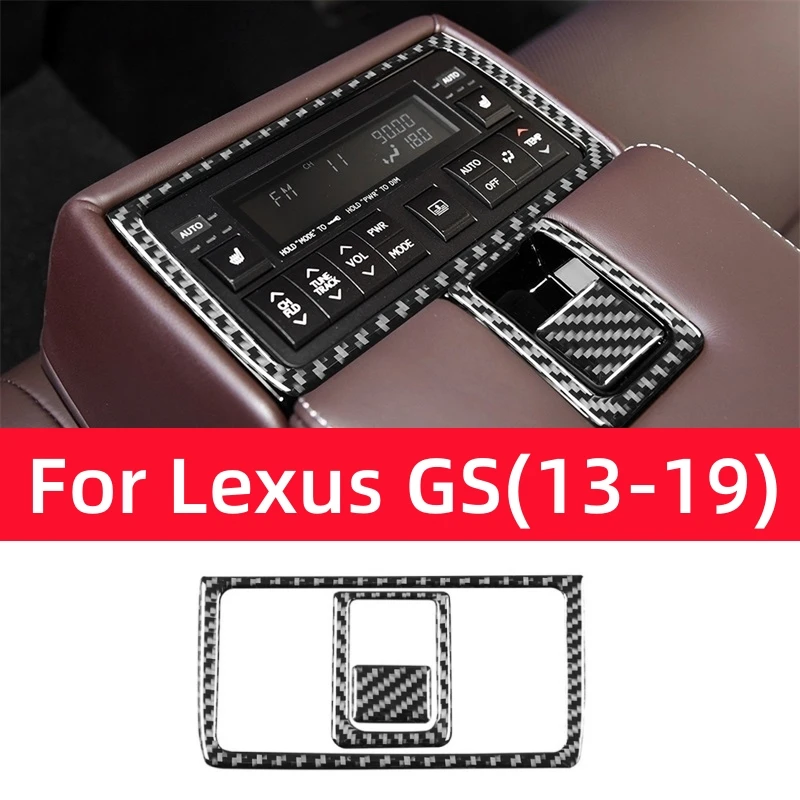 

For Lexus GS 2013-2019 Interior Accessories Carbon Fiber Car Rear Seat Central Control Button Trim Cover Decoration Stickers