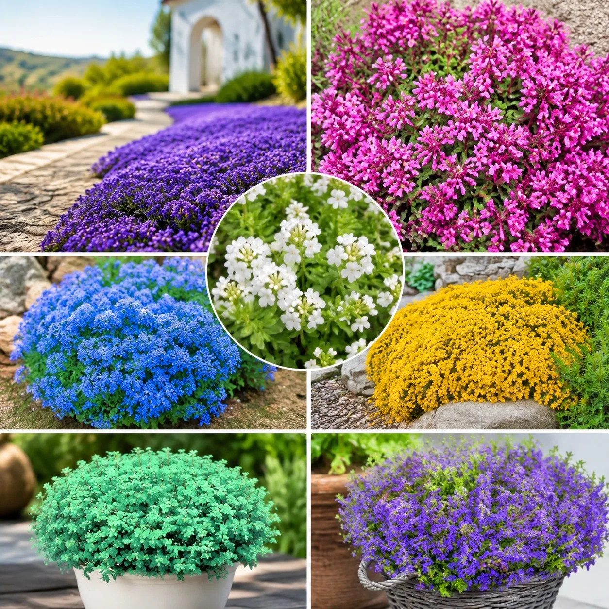 220 Semillas de Rock Cress Coloridas para Cubrir el Suelo, Semillas de Flores para Jardines de Rocas, Borduras, Macetas y Paisajismo de Bajo Mantenimiento