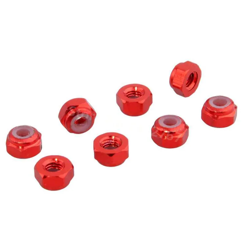 8 Pieces RC Car Aluminum Alloy Nut M3 (Al.) For 1/18 Scale Models Revel 24540 Scorch Hobbico Dromida BX/MT/SC4.18 Monster Truck