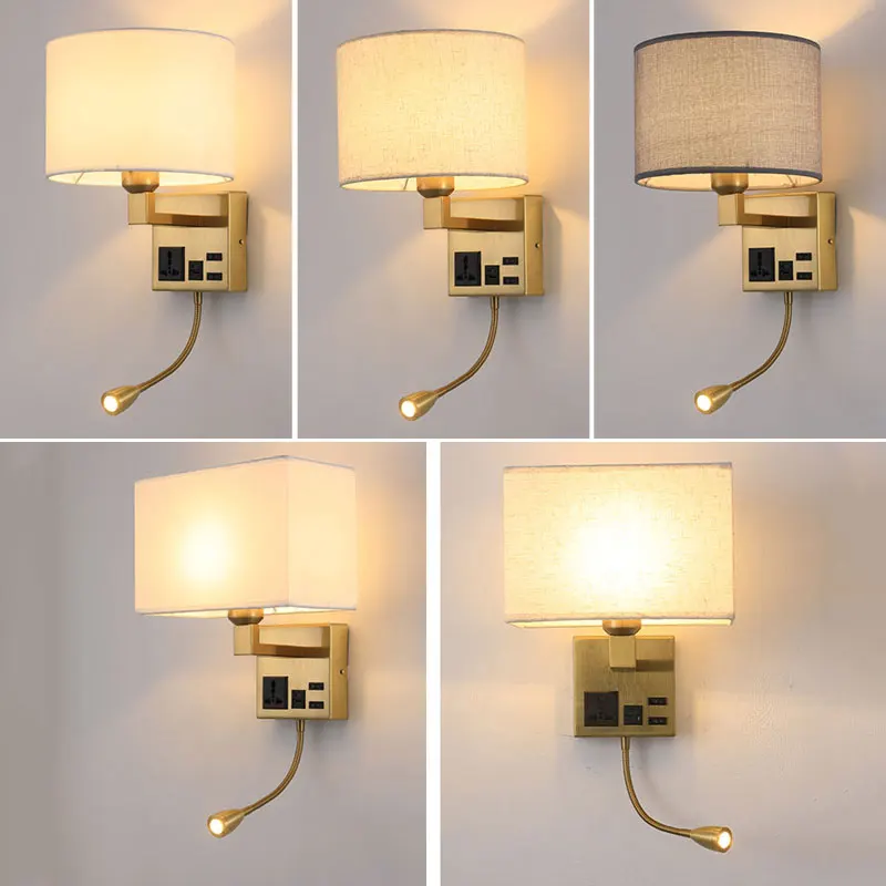 european-hotel-bedside-lamp-with-socket-usb-mobile-phone-charging-port-reading-wall-lamp-american-fabric-multifunctional-lamp