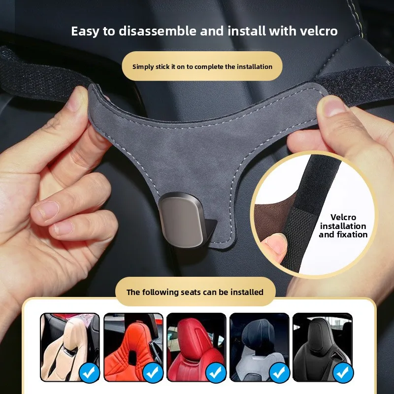 

2pcs Pu Leather Auto Sports Seat Back Hook Organizer Car Sports Seats Hook Car Back Storage Hanger Organizer For Handbag Purse