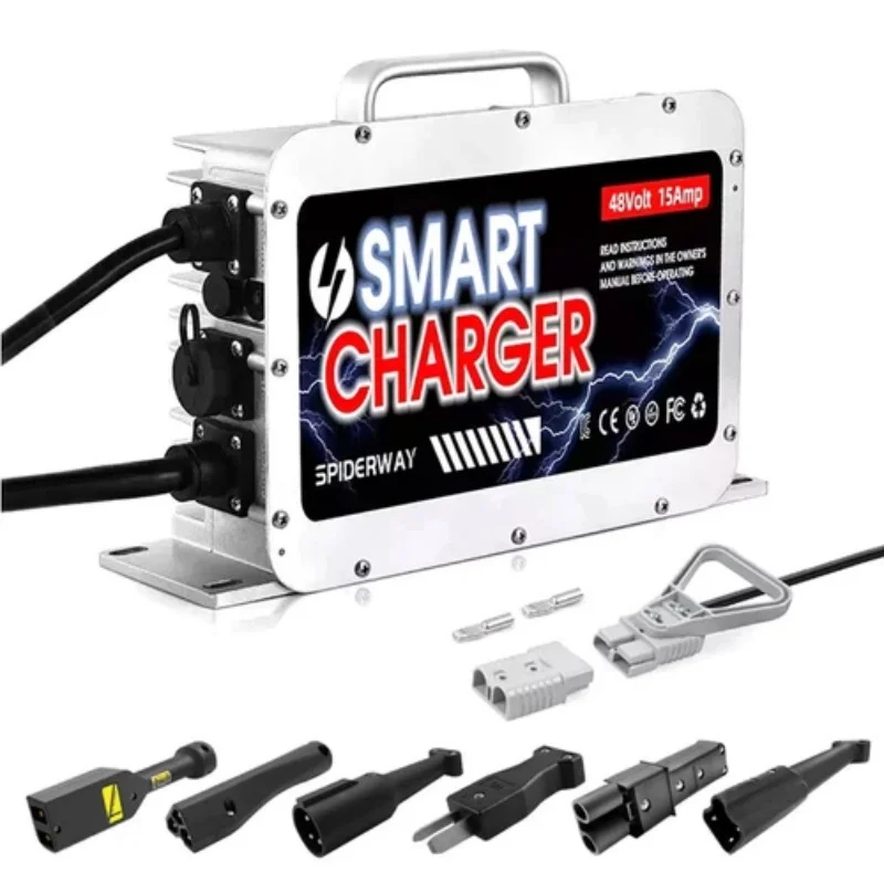

48V 15A Golf Cart Battery Charger for EZGO Club Car Yamaha with 6 in 1 Multi-Plug