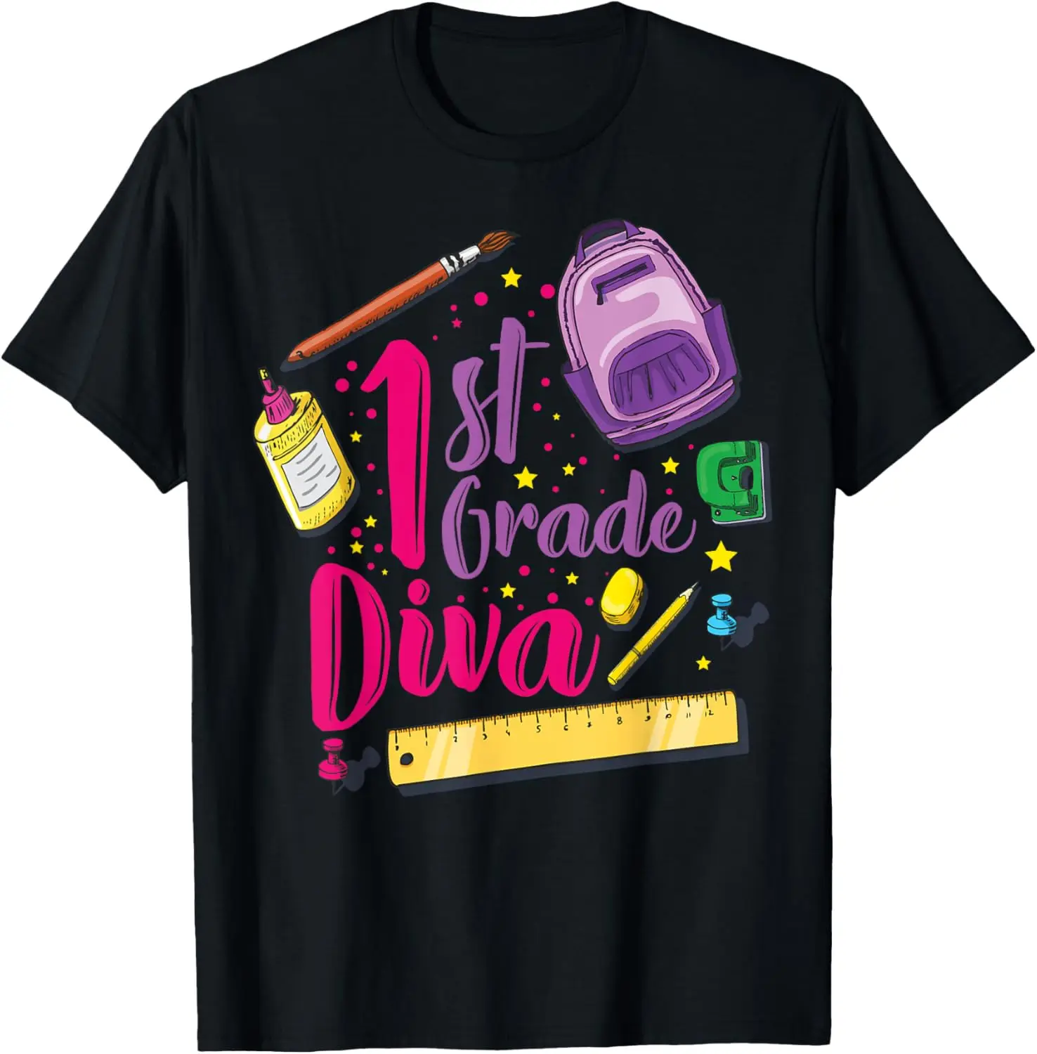 1st Grade Diva Shirt First Day of School Girl Clothes Gift T-Shirt