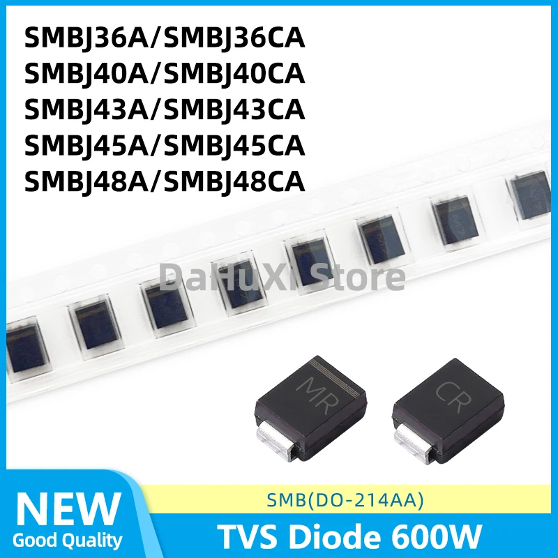 50PCS SMBJ36A SMBJ36CA SMBJ40A SMBJ40CA SMBJ43A SMBJ43CA SMBJ45A SMBJ45CA SMBJ48A SMBJ48CA TVS Diode 600W DO-214AA