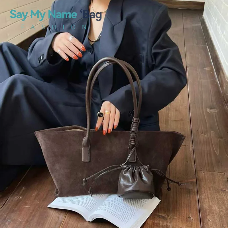 

New Large Capacity Oversized Suede Tote Bag Women Shoulder Handbag and Purses Luxury Design Bags Roomy Casual Tote