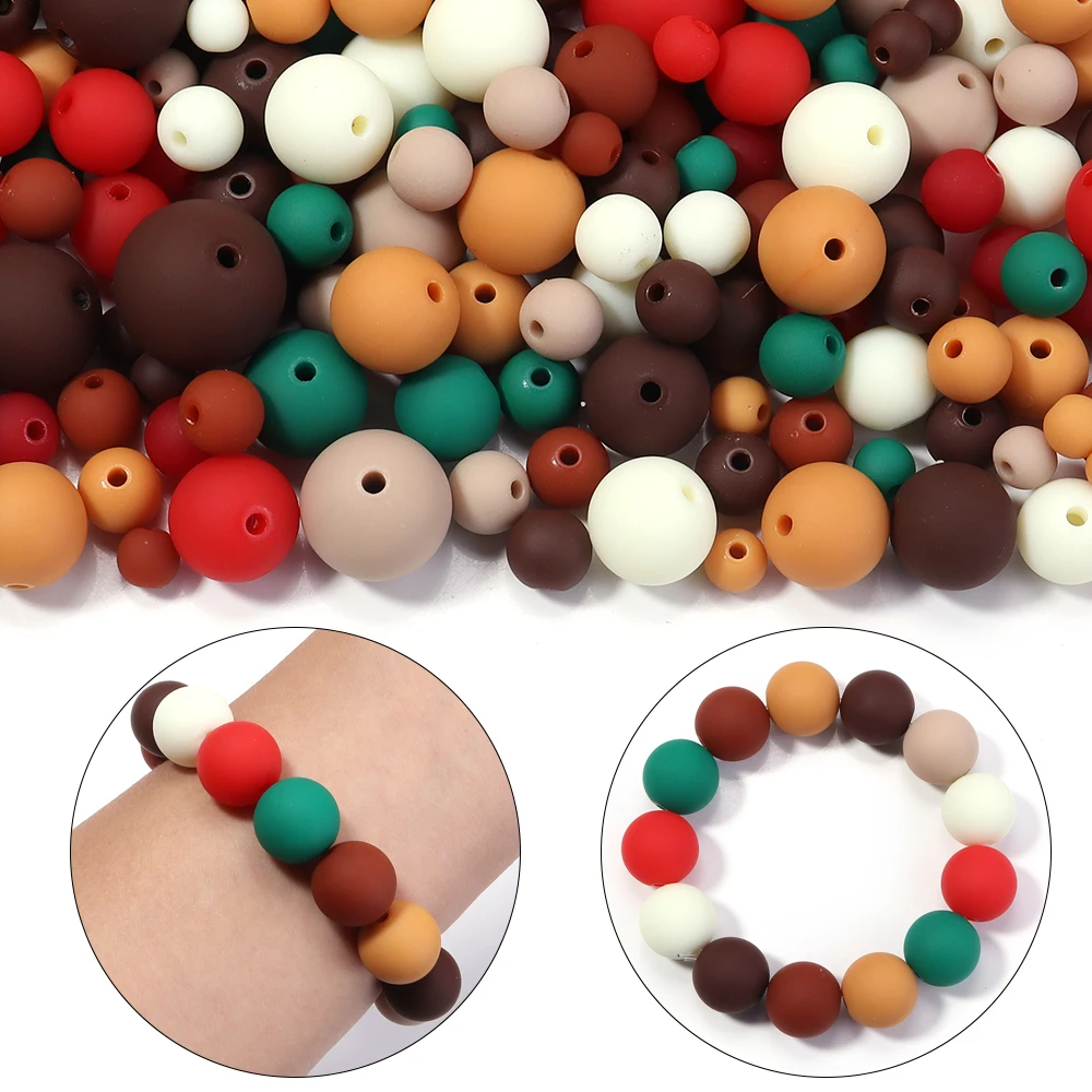 20-100 Stück/Los 6-16mm Halloween Weihnachten Farbige Matte Runde Acrylperlen Lose Abstandshalterperlen für DIY Armband Schmuckherstellung – Detail 2