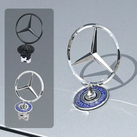 Car Bonnet Label Badge 3D Star Zinc Alloy Car Front Hood Emblem for Mercedes Benz W203 W204 W205 W206 W212 W213 W222 W223 E300 1