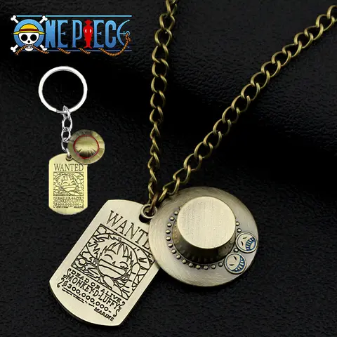 One Piece Pendant Necklace Zoro Luffy Metal Chain Gift