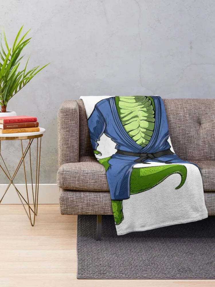 Jiu-Jitsu T-Rex Dinosaur Throw Blanket For Decorative Sofa Personalized Gift Blankets