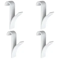 Kitchen Bathroom Hanger Clips Storage Racks White Clear Hanger Heated Towel Radiator Rail Clothes Scarf Hanger Hooks Holder 6