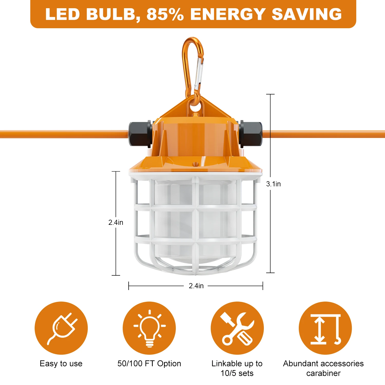 Led Outdoor String Lights Industrial Site 100W Super Brightness for Outdoor Waterproof Christmas Camping and Picnic