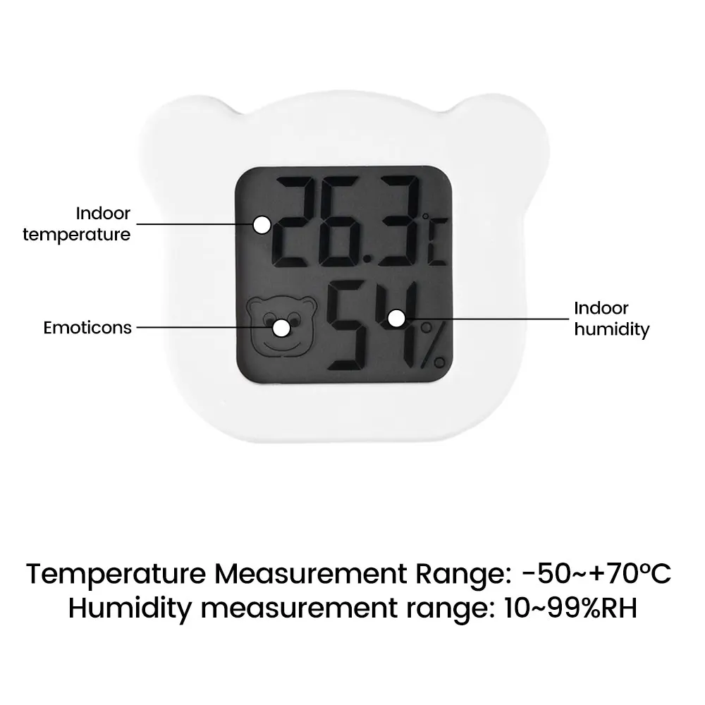 Mini LCD Digital Thermometer Hygrometer High-Precision Temperature and Humidity Meter Sensor Suitable for Study Room Bedroom