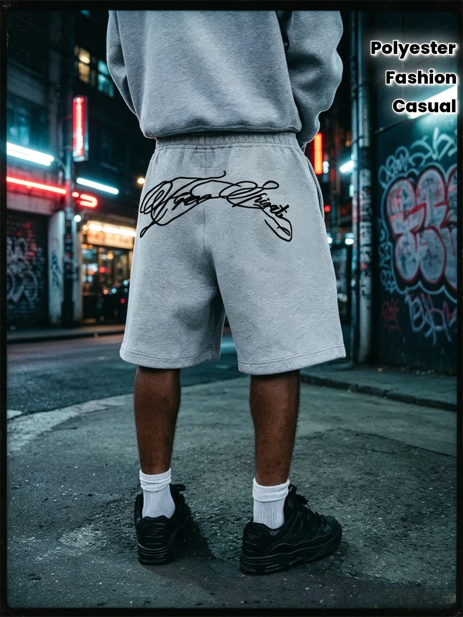 2026 Polyester New Y2K Retro Head Hip Hop Spring/Summer Autumn Pants Trendy Loose Casual Shorts for Men and Women