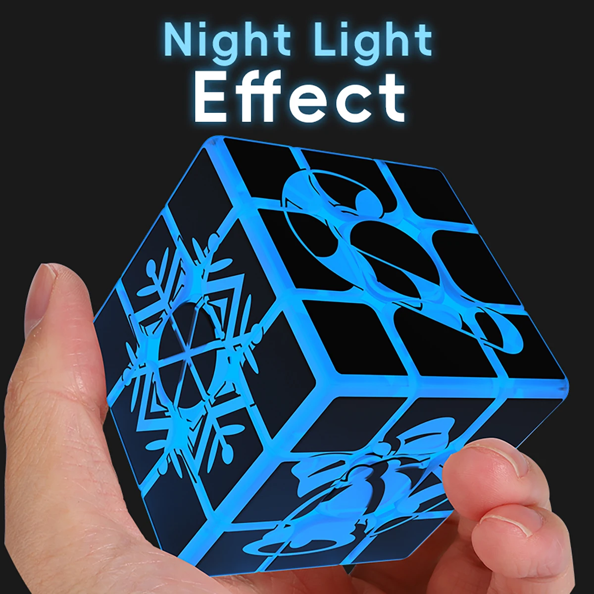 

Magic Cube 3x3x3 Quick Twist UV Printed Night Light Elk Design Stress-Relieving Puzzle Game Children's Toy Gift