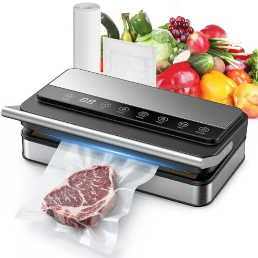 

Vacuum Sealer Machine with Strong -85KPA Suction, Low Noise, Built-in Cutter, Bag Storage Box, Handheld Design
