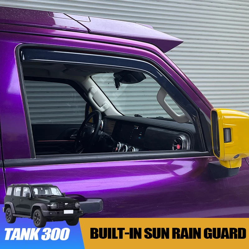 

Built-in Sun Rain Guard for Great Wall GWM WEY Tank 300 2025 Window Rain Eyebrow Stickers Rain and Sun Shield Accessories
