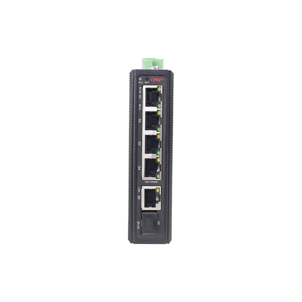 -IPS53064PFGM Compact Managed PoE Switch with QoS 6 PoE Ports 12Gbps Capacity-Easy Setup for Rail & Mining Networks