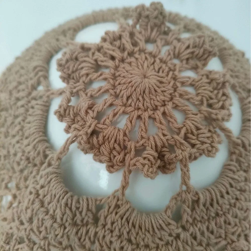 Casual Adjustable Crochet Baseball Cap Polyester Openwork Sun Hat Multi-Color Breathable Mesh Peaked Cap Spring Summer