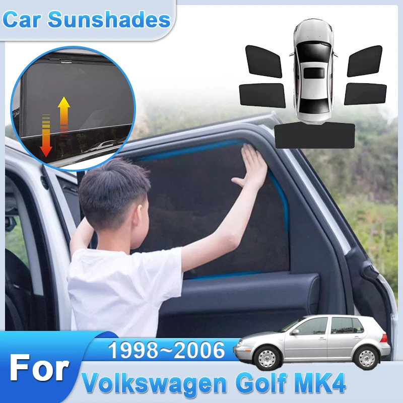 

Сетчатый солнцезащитный козырек с полным покрытием для Volkswagen Golf MK4 VW Golf 4 1998 ~ 2006, 5-дверный теплоизоляционный солнцезащитный козырек, автомобильные аксессуары