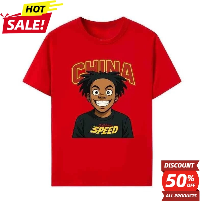 

Speed Super Idol Same Chinese Word T-shirt Short-sleeved Cotton Overalls Travel Uniform Clothing Men Clothing Fast Fashion