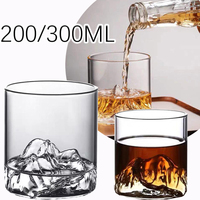 1/2/4pcs Japanese Mountain Whiskey Glass,200/300ML Transparent Beer Water Cup for Bar Party,Multipurpose Coffee Cup Glassware