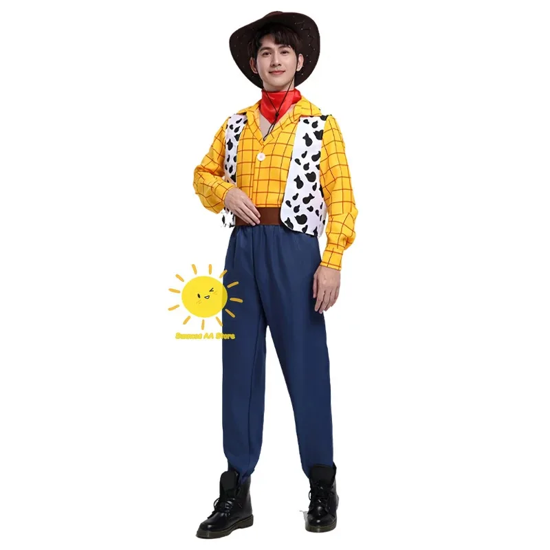 2025 11 BEAST KINGDOM Аниме История игрушек Косплей Костюм Ковбойские костюмы Жилет Шляпа Шарф Пояс Вуди Хэллоуин Карнавал Co