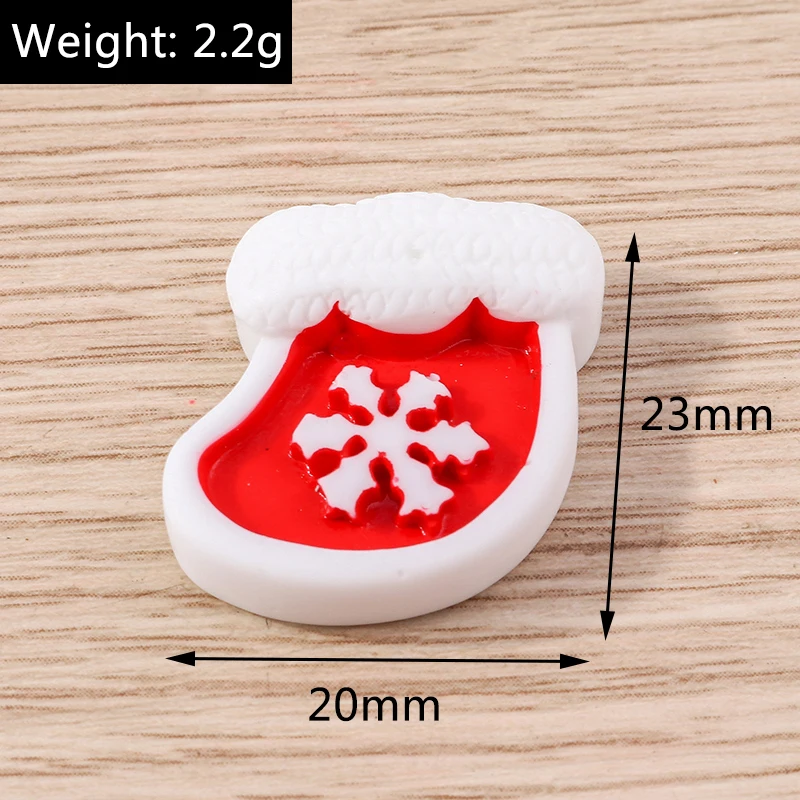 Tusember 10 Stück Niedliche Weihnachts-Dekorationen: Weihnachtsmann, Elch, Schneemann, Flache Harz-Cabochons für DIY Scrapbooking, Haarspangen und Broschen – Detail 20