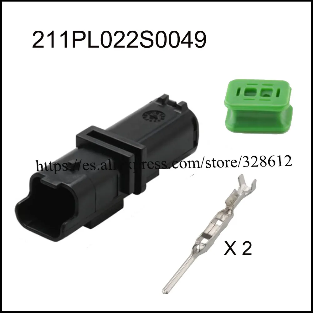 200set 211PL022S0049 211PC022S0049 automotiveWaterproofconnector 2 pin famale male cable Plug socket  Includes terminal seal