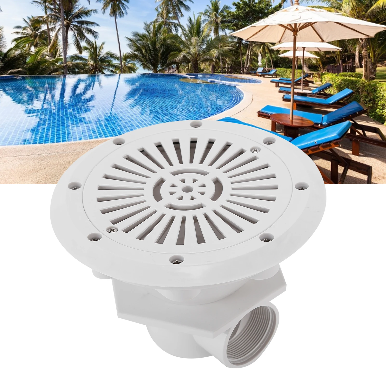 

Pool Main Drain Floor Drain High Durability Cleanable Sturdy Floor Drain for Plastic Film Pools Hot Springs Drainage Floor Drain