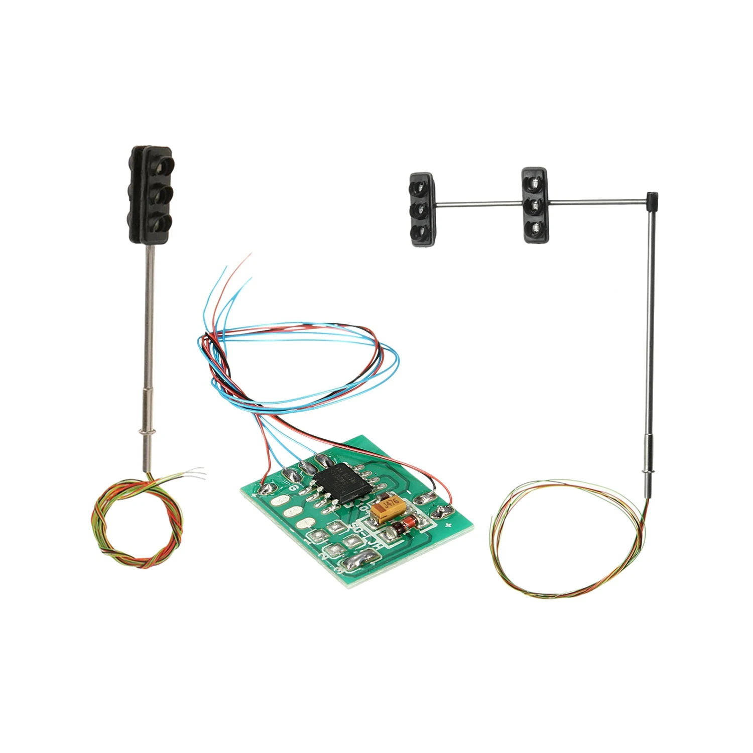A008 2 Set Traffic Light Signal: 1 Set Traffic Light For Diy Sand Table Construction Railway & 1 Set 3 Color Traffic Light