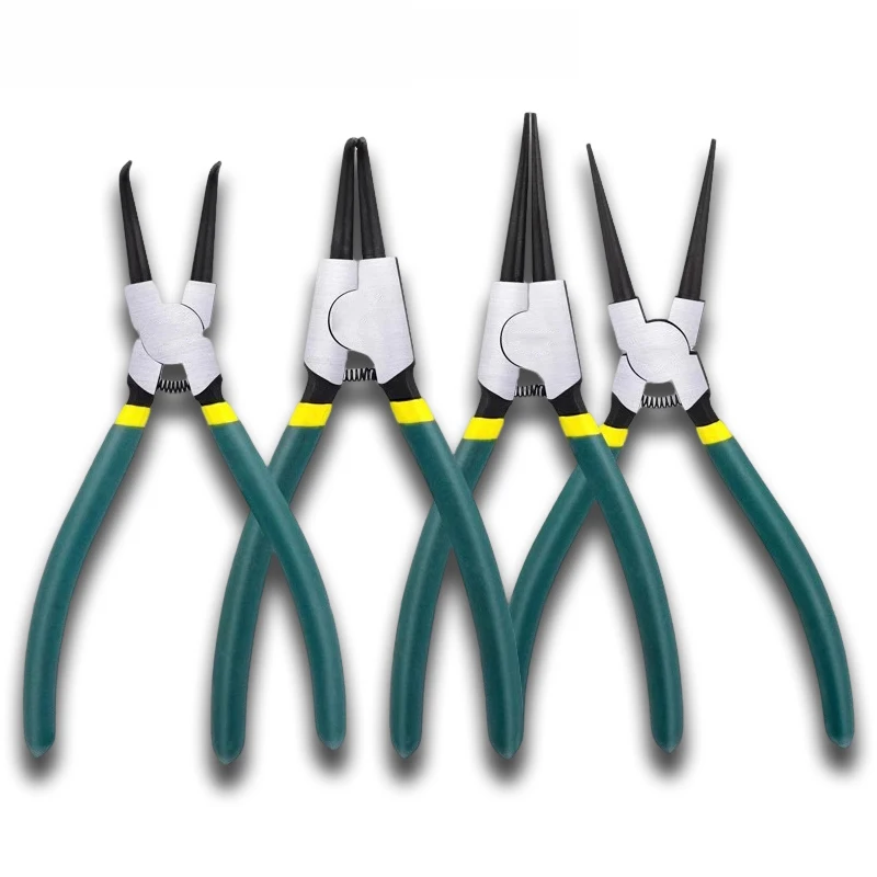 Multi functional expansion retaining ring pliers card set tool, both internal and external use card ring spring pliers