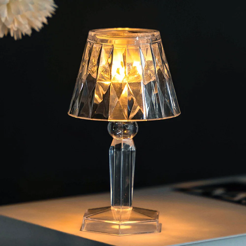 

LED Crystal Projection Night Light Table Desk Lamp Romantic Diamond Atmosphere Wedding Christmas Cafe Bar Restaurant Home Decor
