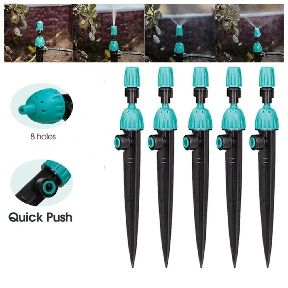 5PCS/SET 360° Adjustable Automatic Lawn Sprinkler Water Saving Large Area Coverage Garden Nozzle Watering System Buried Plug