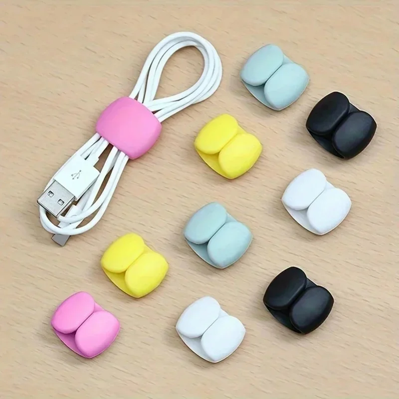 10pcs Multi-Function Cable Organizer Clips for Charging & Earphone Cords - Durable Plastic