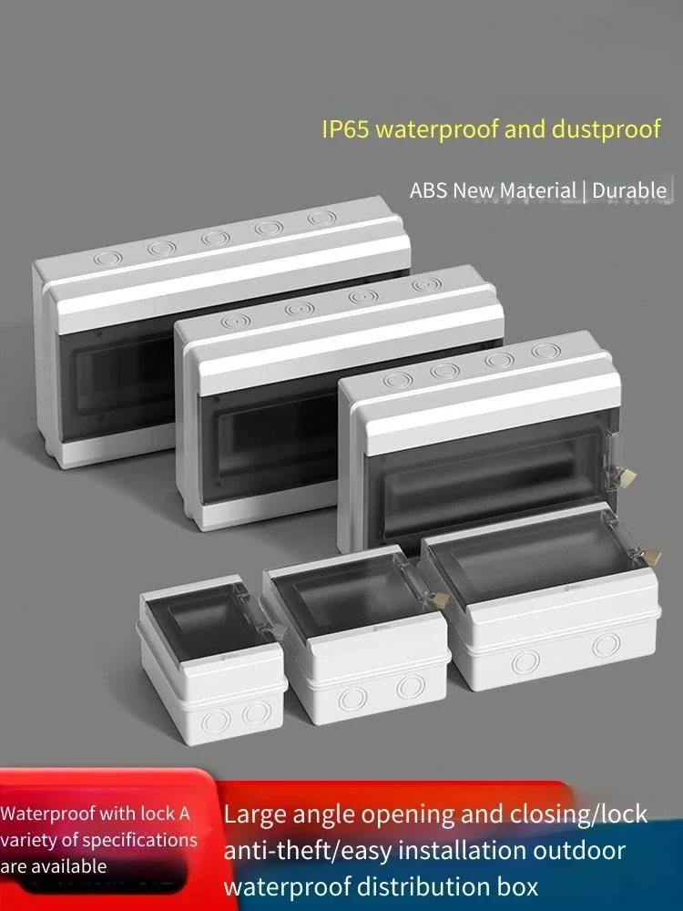 Waterproof Outdoor Distribution Box Open Plastic Leakage Protection Switch Surface Mounted Strong Current Gate for Household