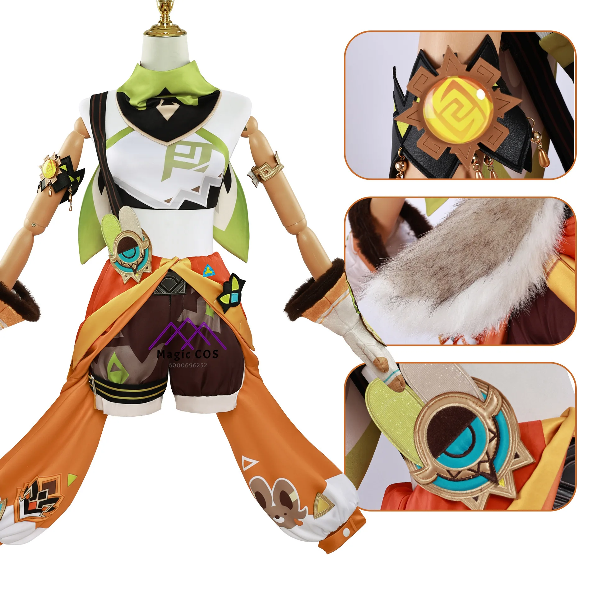 Genshin Impact Kachina Cosplay Kostium Peruka Buty Gra Anime Impreza Uniform Halloween Przebranie Ubrania Love Live
