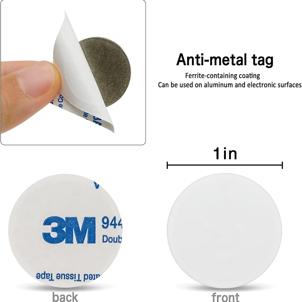 Антиметаллическая метка NFC, антиметаллическая поверхность, NFC-метка, белая металлическая наклейка NFC, металлический чип NFC-метки, совместимый с Android и iPhone