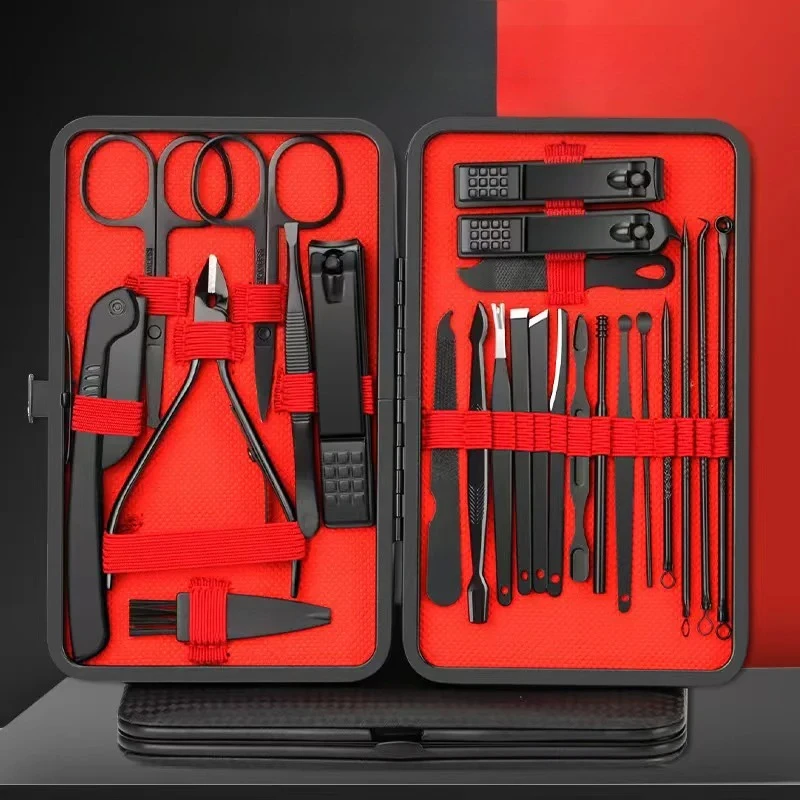 Nail Clipper Kit Multi Function Manicure Pedicure Tool Set With Trimmer Ear Cleaner Cuticle Knife Portable Beauty Care Accessory