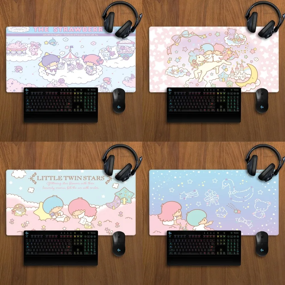 MINISO Sanrio Little Twin Stars (2) Mousepad Non-slip Lockedge Office Student Gaming Thickened Large Writing Pad Cushion