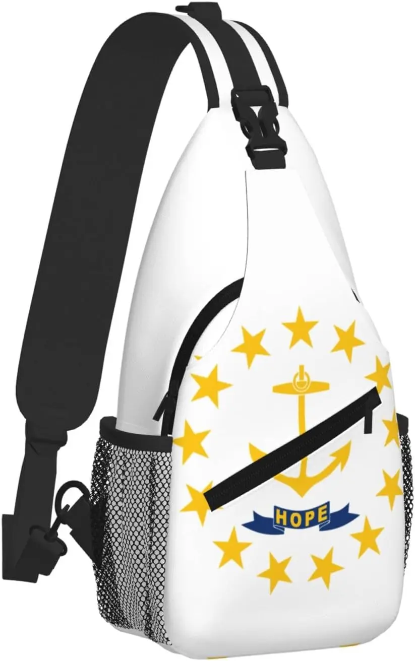 Flag print Small Sling Backpack Crossbody Sling Bag Chest Bag Daypack Fanny Pack for Outdoors Reusable Multipurpose