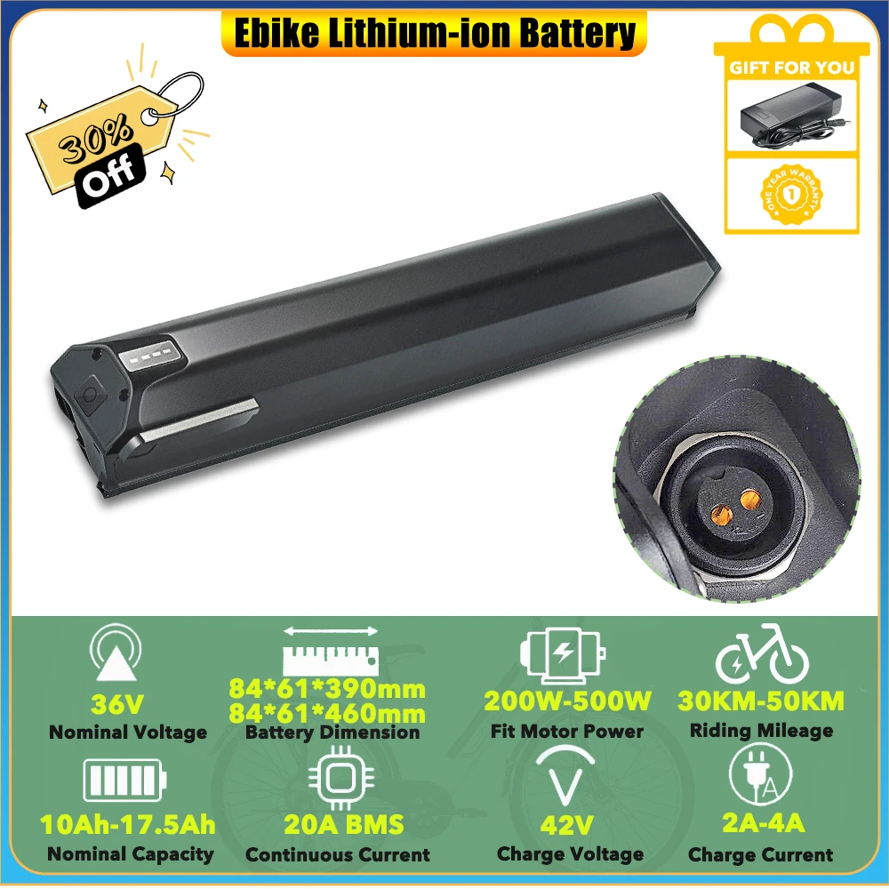 

Литий-ионный аккумулятор Extra Ebike 36 В 10,4 Ач 16 Ач 17,5 Ач Reention DLG NCM Москва SABER 250 Вт 500 Вт MILANO MAX N8C Электрический велосипед