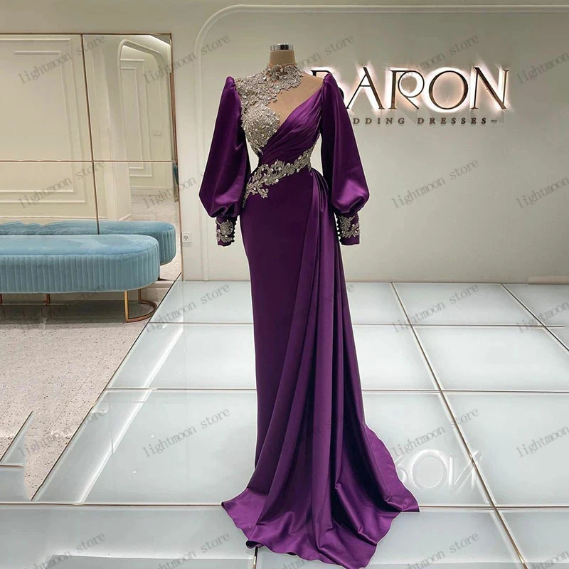 

Glamorous Evening Dress Long Puff Sleeves Gorgeous Prom Dress Floor Length Robes For Formal Party Taffeta Vestidos De Gala 2024